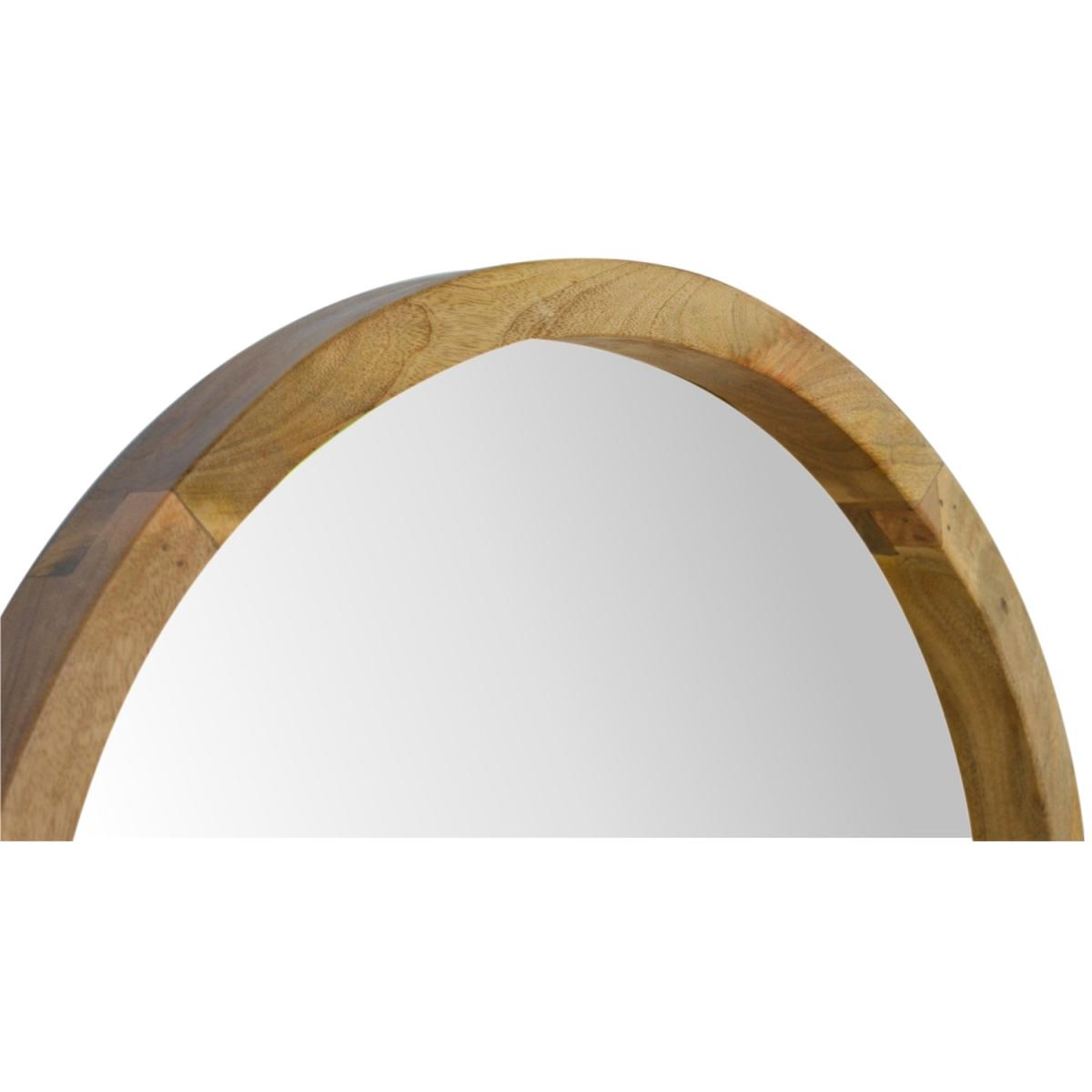 Sliding Brass Inlay Round Wall Mirror Cabinet - Orange – image 3