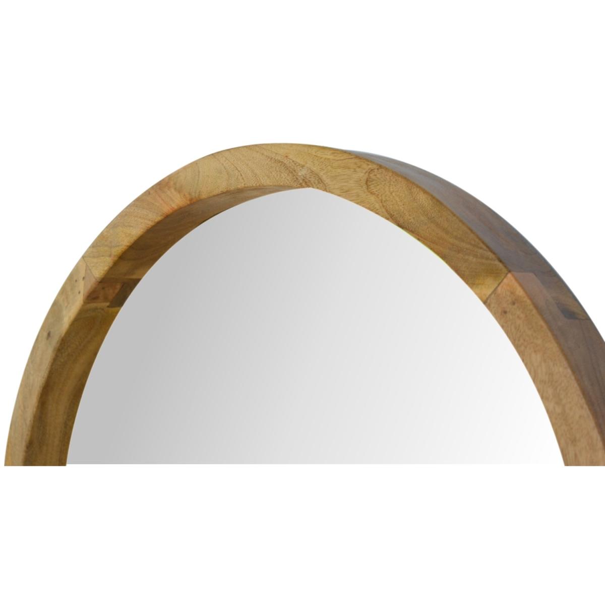Sliding Brass Inlay Round Wall Mirror Cabinet - Orange – image 4