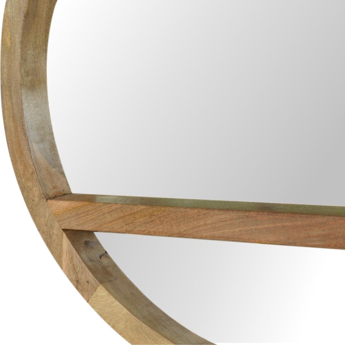 Sliding Brass Inlay Round Wall Mirror Cabinet - Orange – image 5