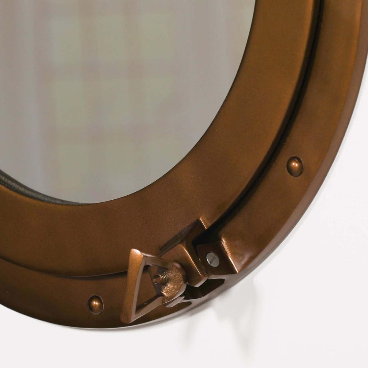 Antiqued Brass Ships Accent Mirror Nautical Port Hole Style - Brass – image 4