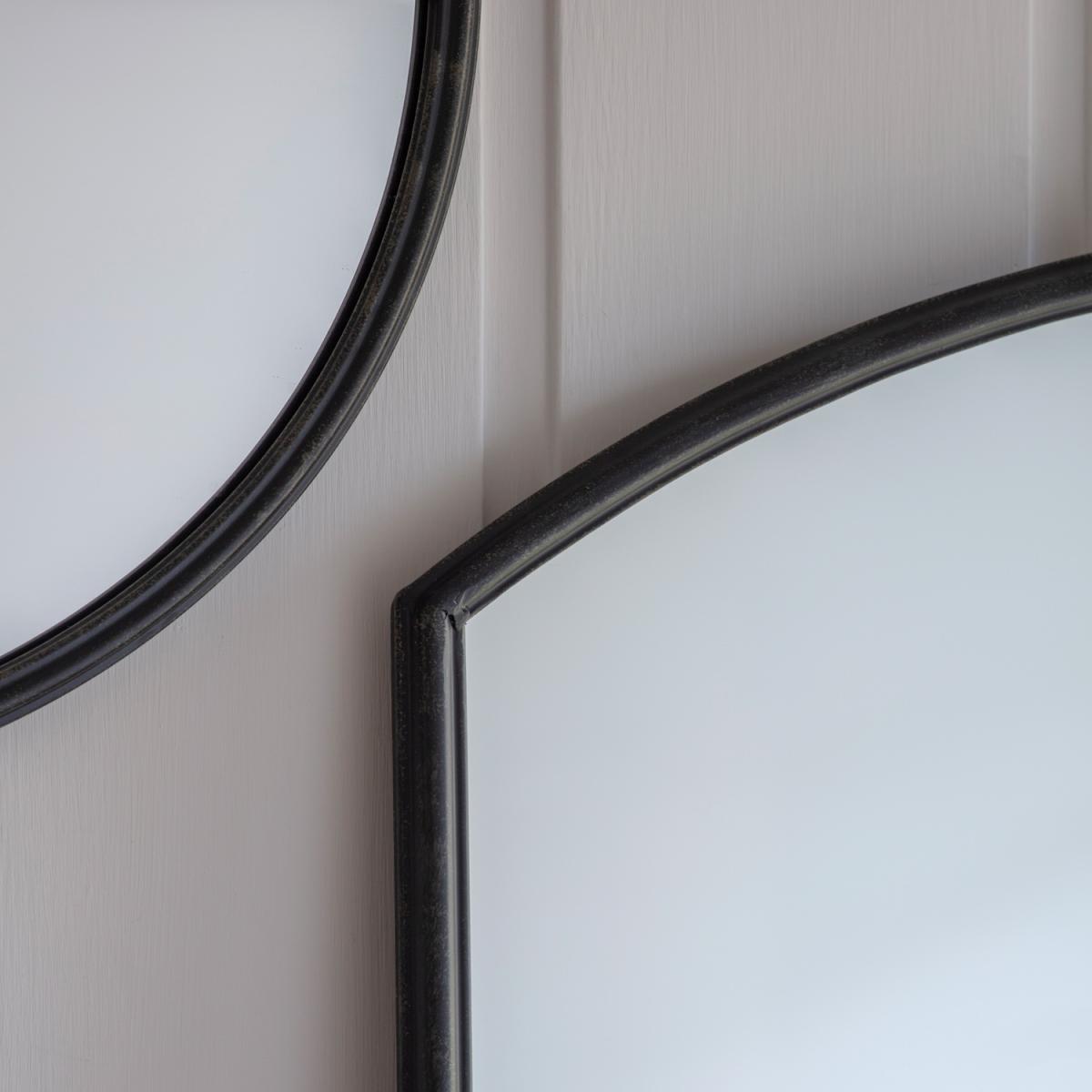 Elizabeth Small Black Round Mirror - Silver – image 2