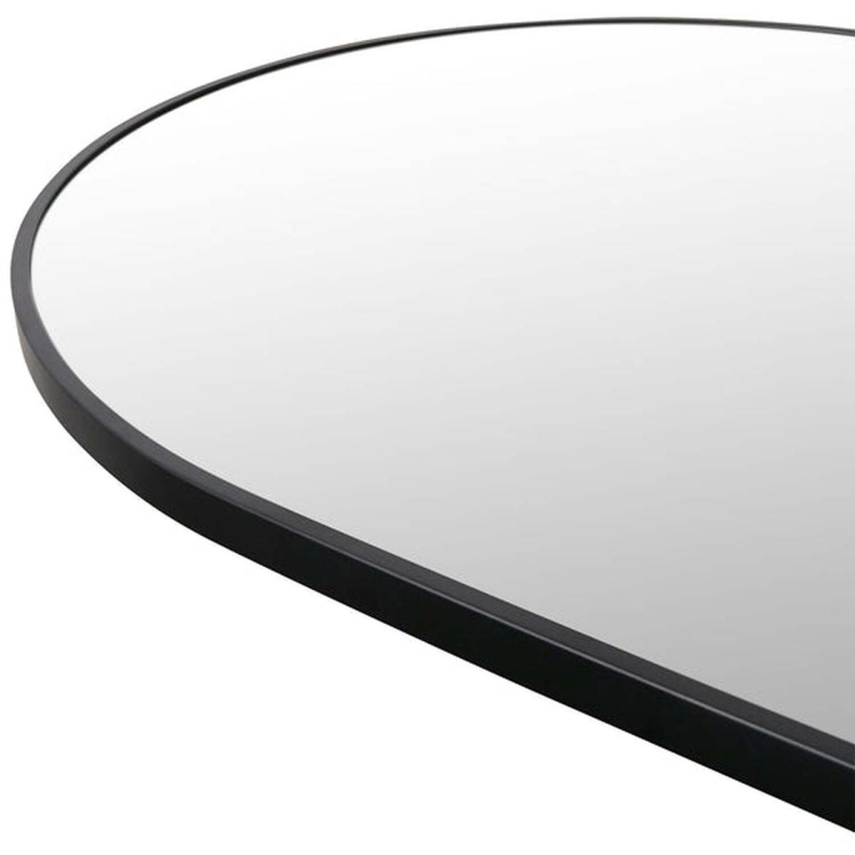 Arch Shape Black Stainless Steel Framed Mirror - 800 x 760mm - Black – image 3