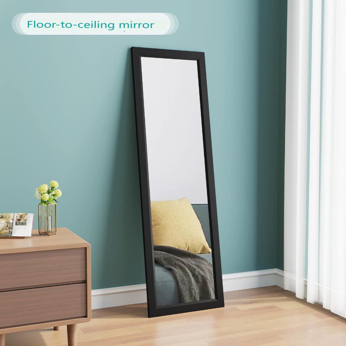 Dressing Wall Mirror With Two Hooks - Black – image 2