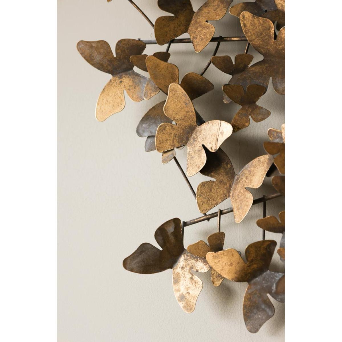 Antiqued Butterflies Round Wall Mirror – image 2