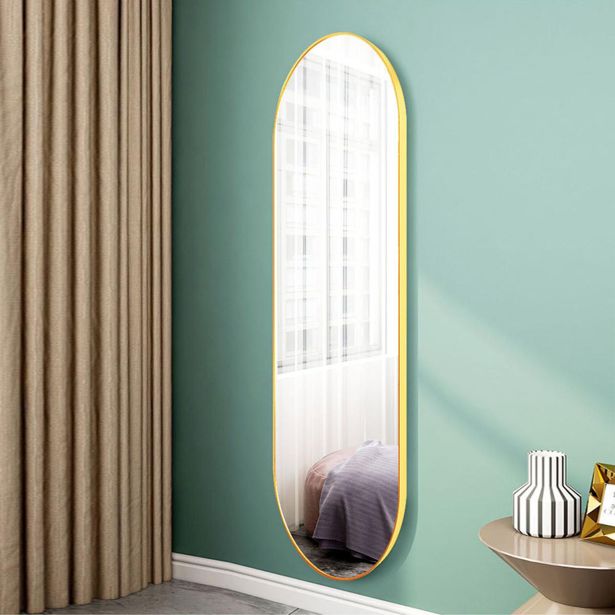 150CM Modern Oval Metal Full Length Wall Mirror - Gold – image 2