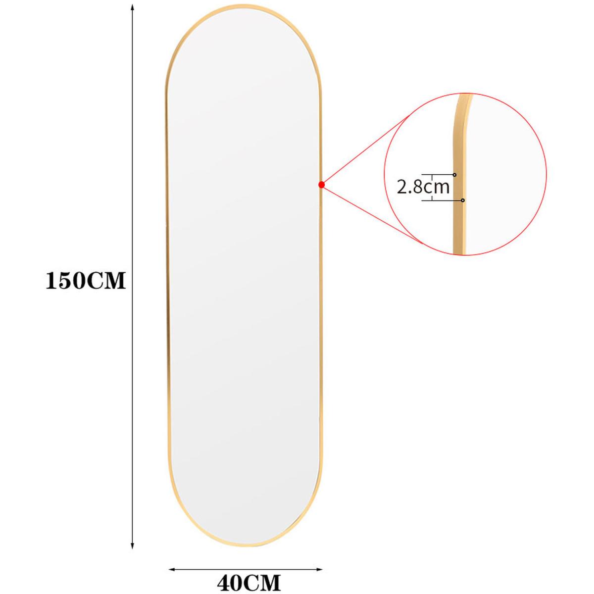 150CM Modern Oval Metal Full Length Wall Mirror - Gold – image 5