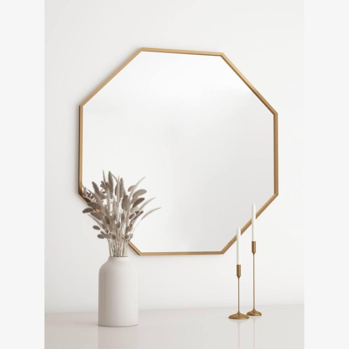 Gold Octagonal Metal Mirror