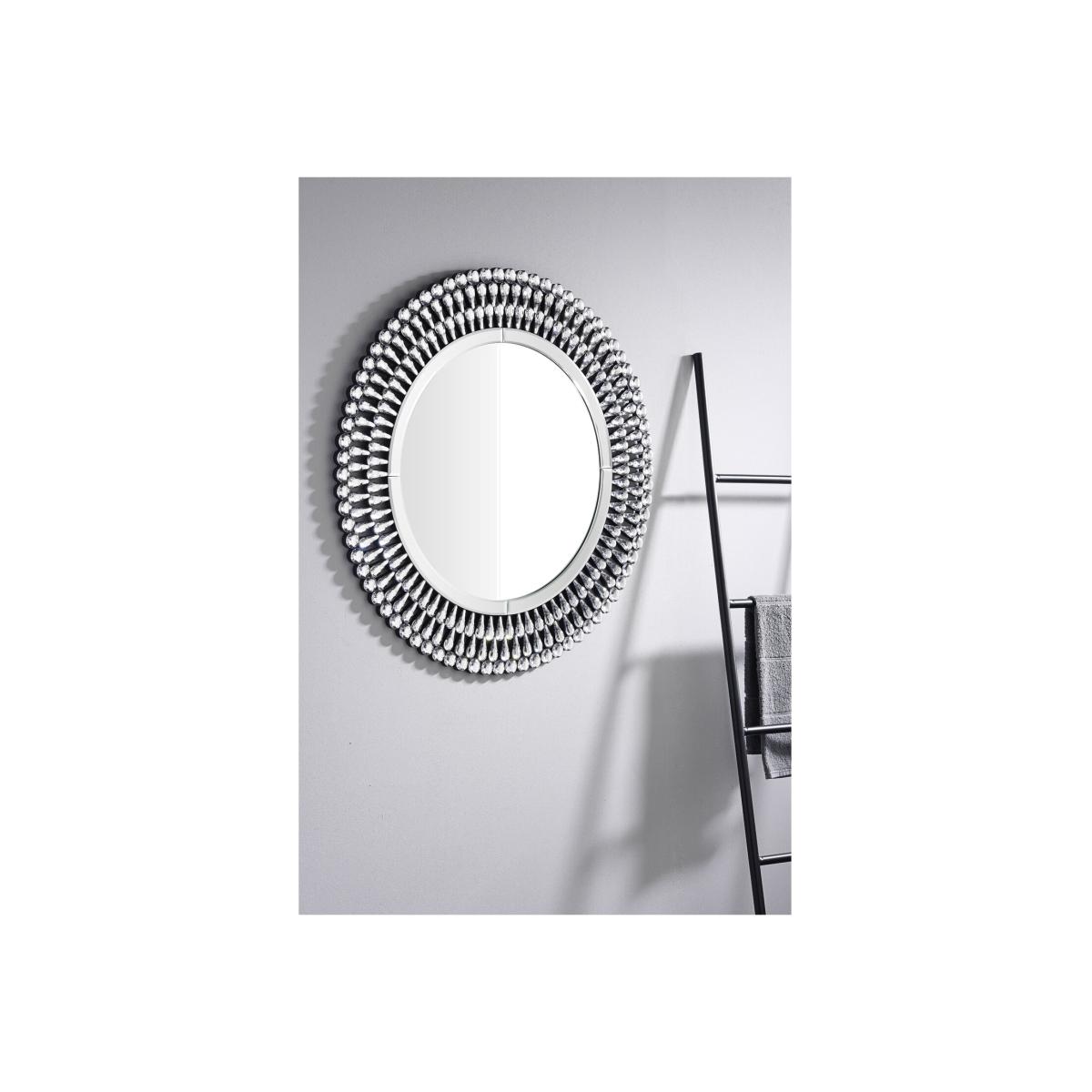 Pearl Medium Silver Round Modern Wall Mirror - Silver – image 1