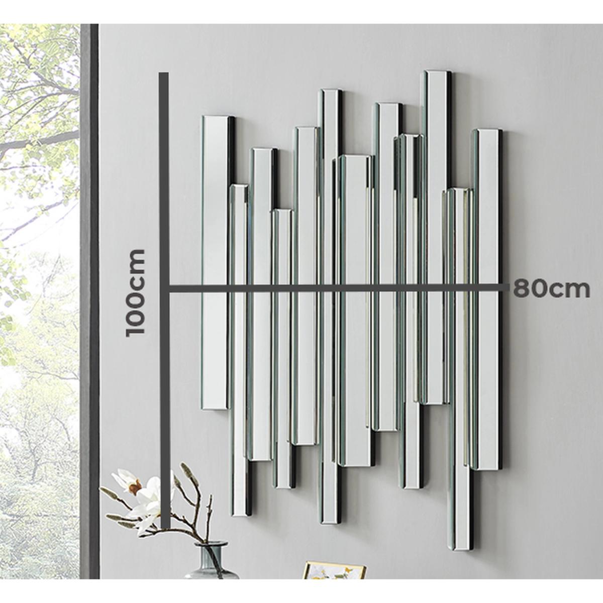 Crystalline Medium Silver Contemporary Modern Wall Mirror - Silver – image 5