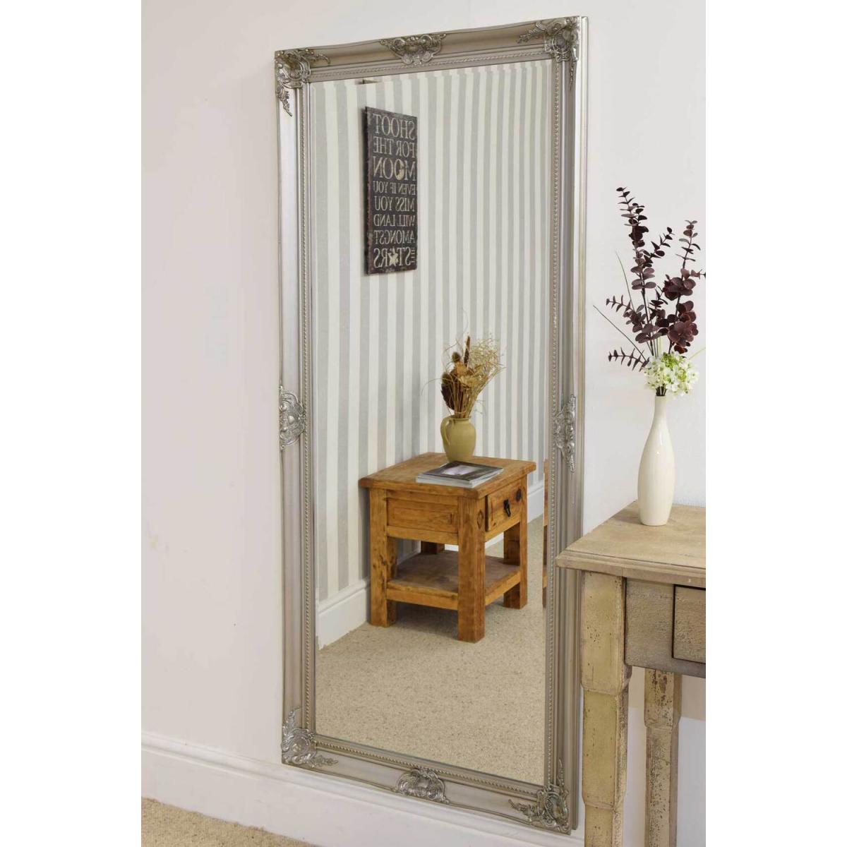 Avon Silver Full length Leaner Decorated Dress Wall Mirror - Grey – image 4
