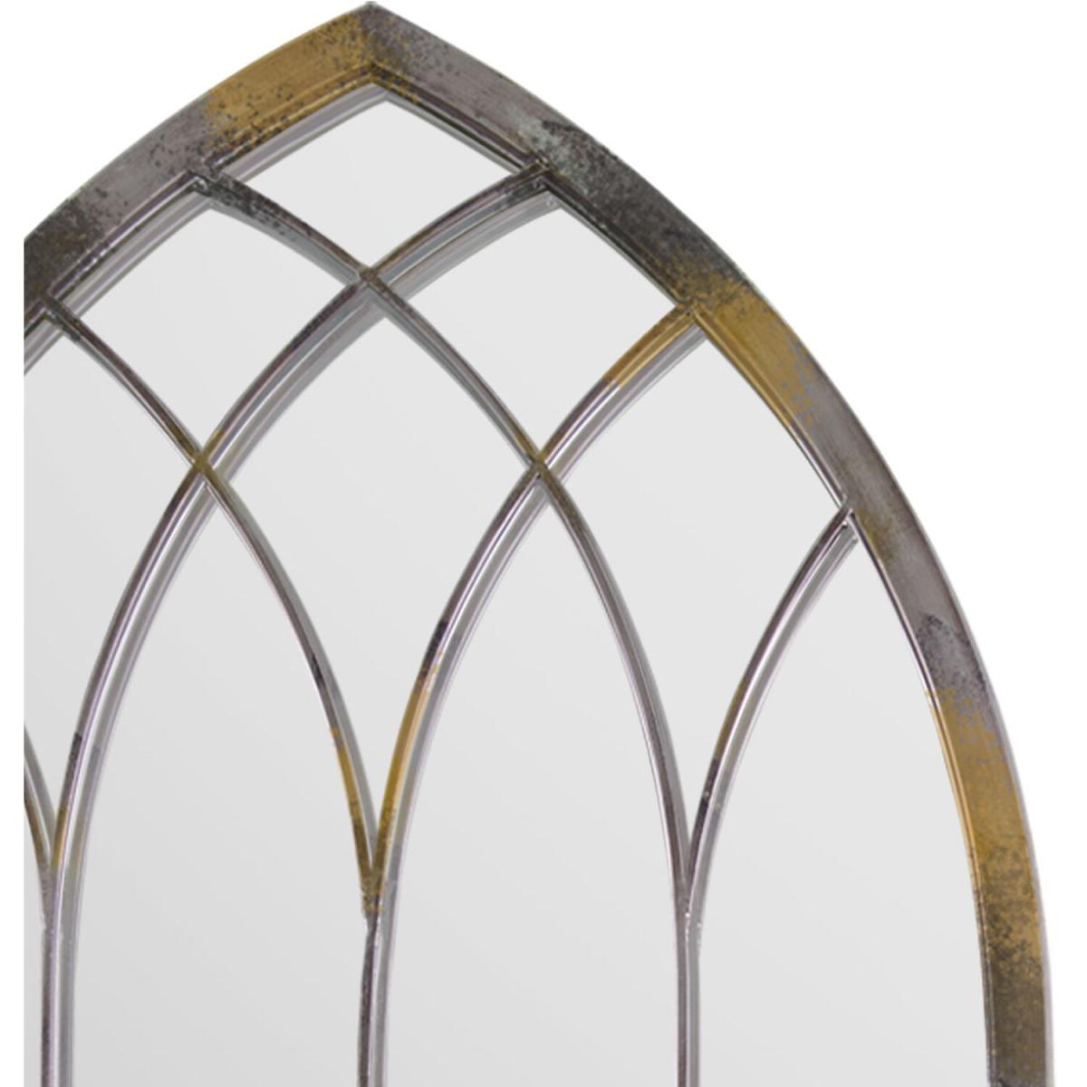 MirrorOutlet Capulet Rustic Arch Garden Wall Mirror 115cm x 50cm - Antique Silver – image 3