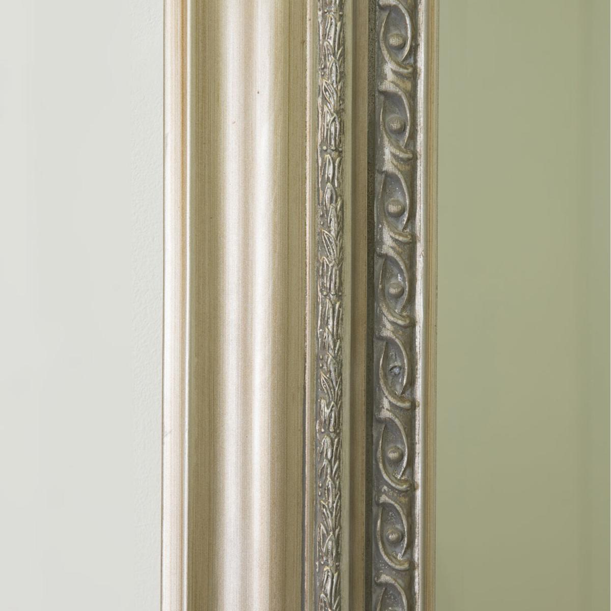 MirrorOutlet Silver Antique Style Wall Mirror Wood - Silver – image 2