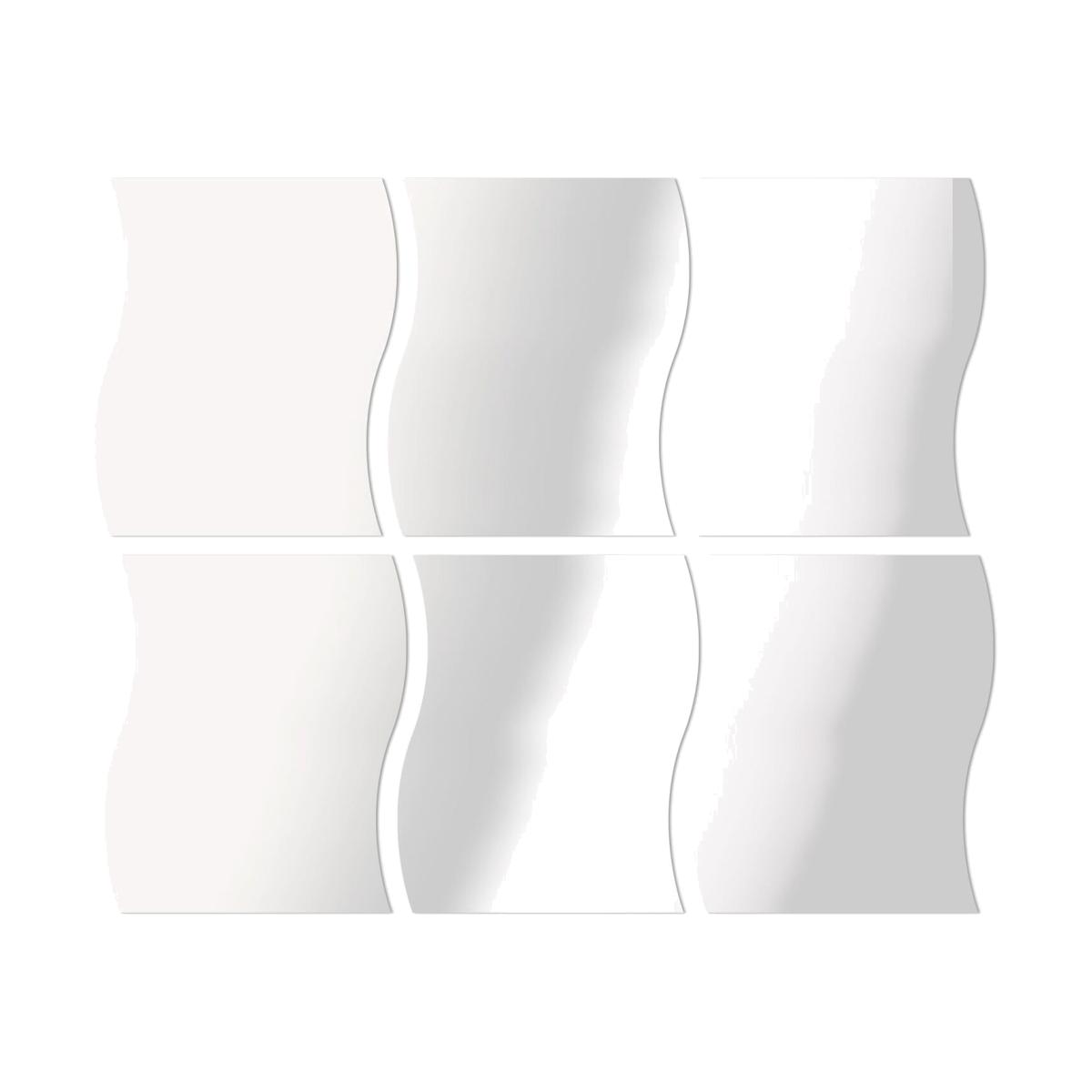 Acrylic Wavy Wall Mirrors - 6 Piece - Mirror – image 1