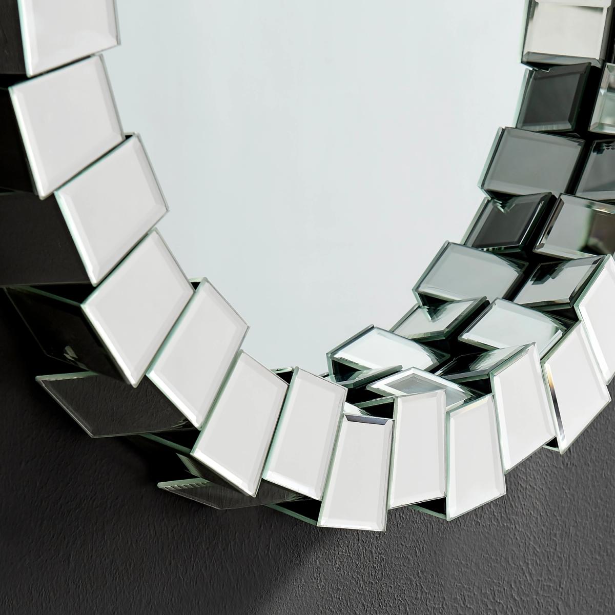 Venus Multi Faceted Small Round Wall Mirror - Silver – image 4