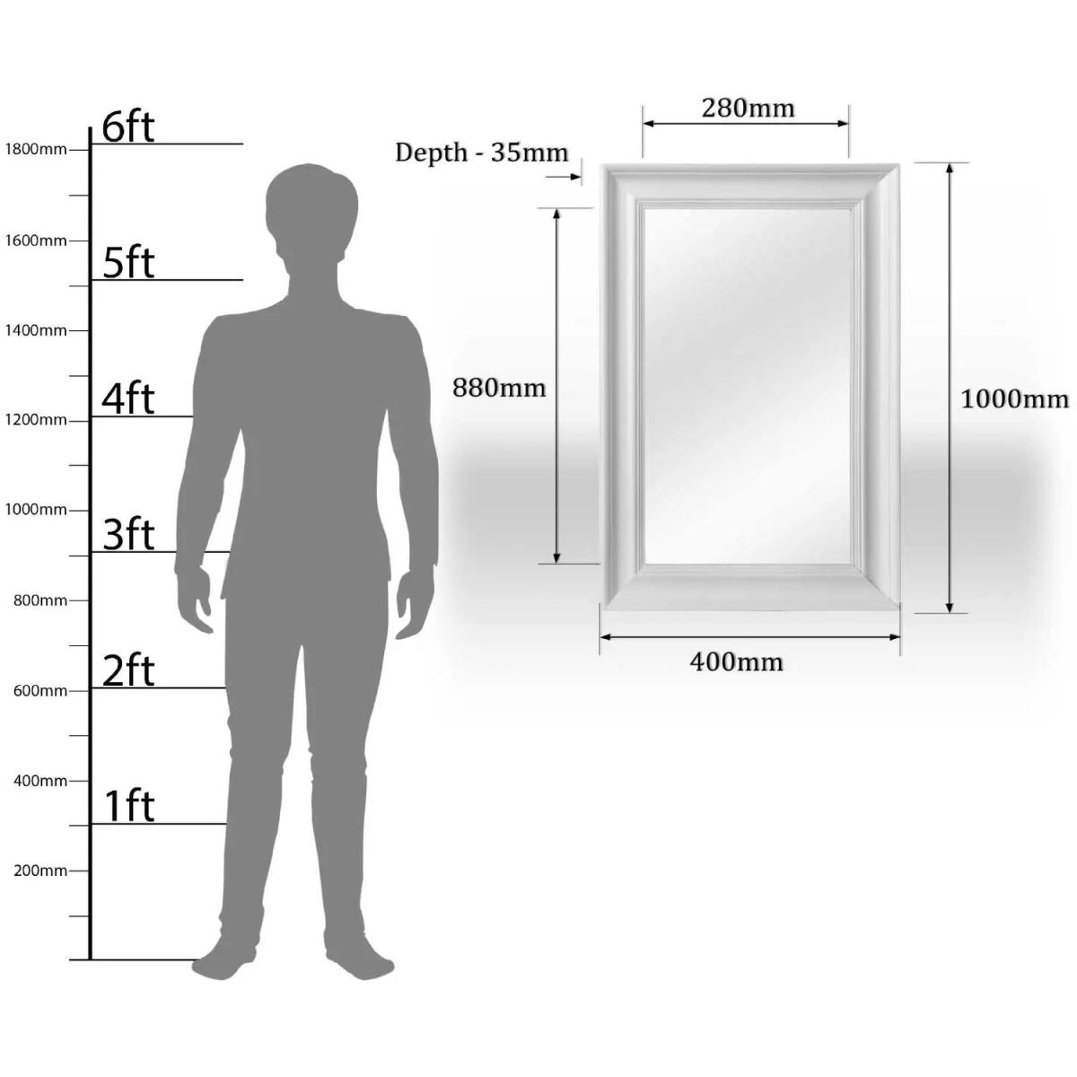 Premier Housewares Urban Matt White Finish Wall Mirror - White – image 2