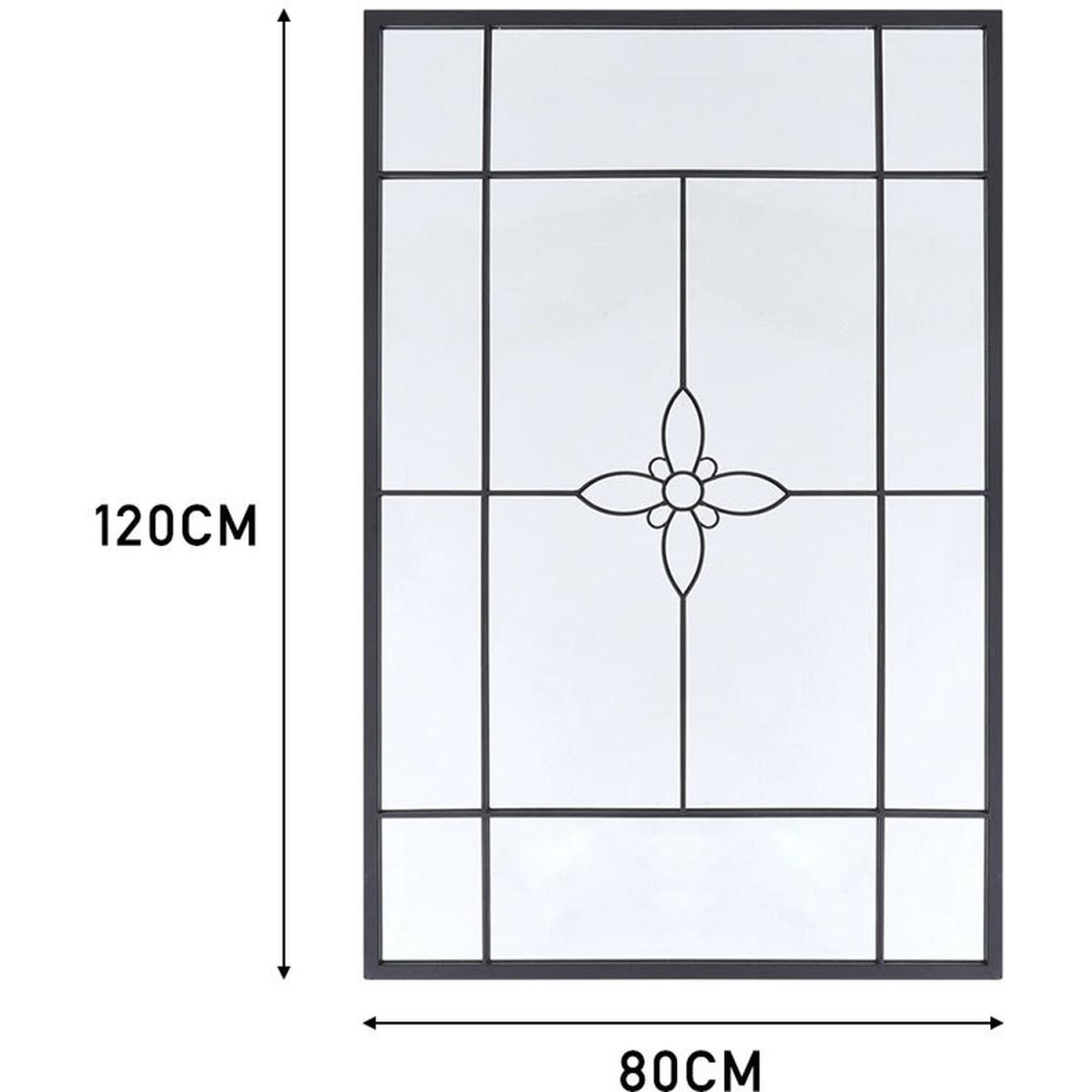 Antique Window Wall Mirror With Four-Pointed Star Wall Mounted Home Decor - Black – image 3