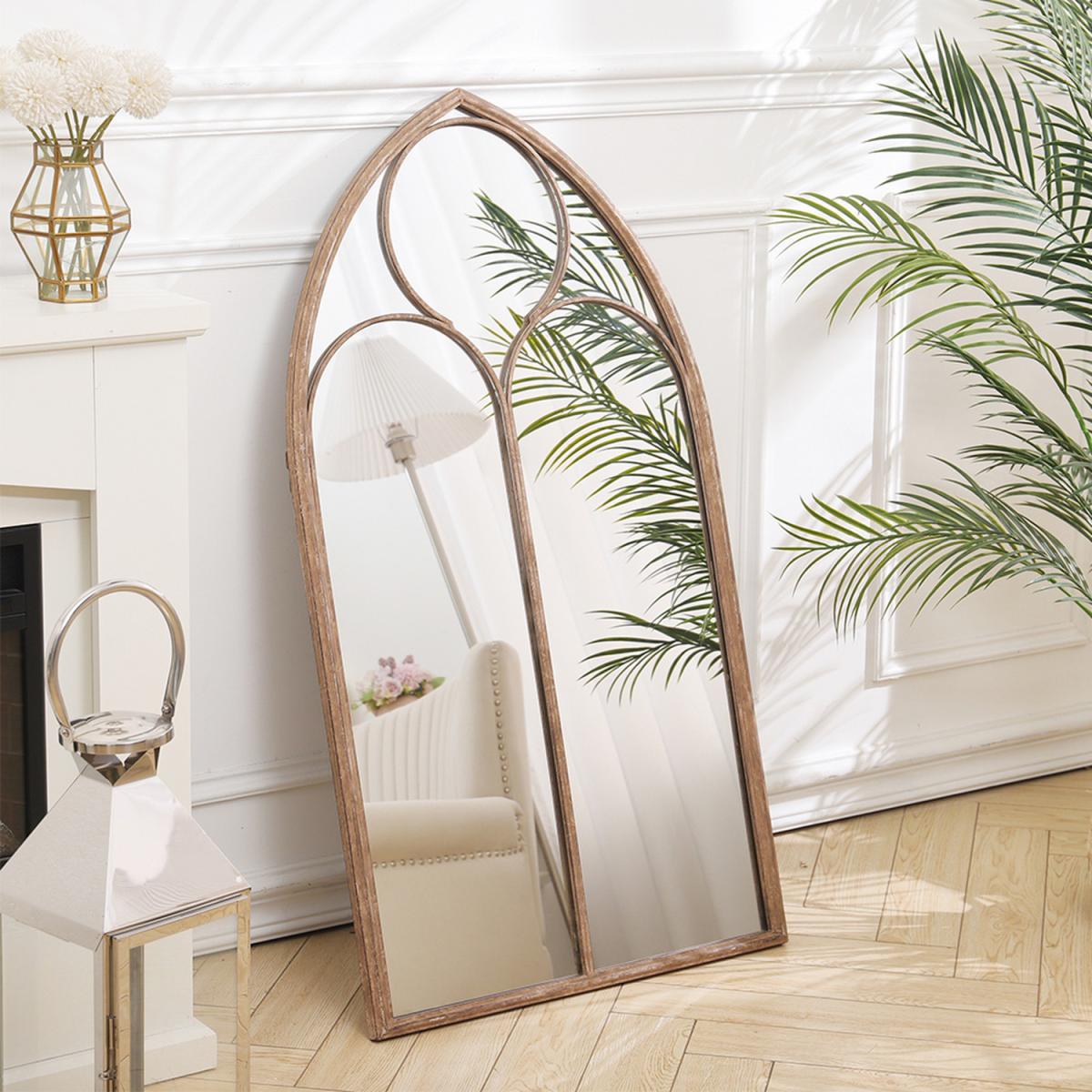 Distressed Vintage Gold Window Wall Mirror - Gold – image 2