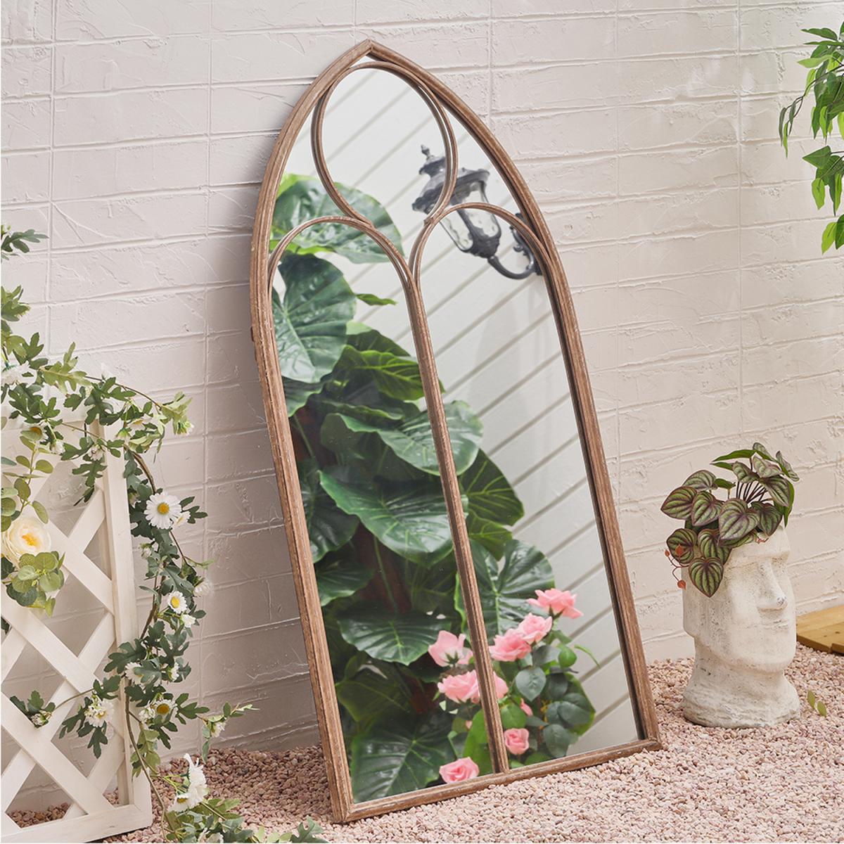Distressed Vintage Gold Window Wall Mirror - Gold – image 3