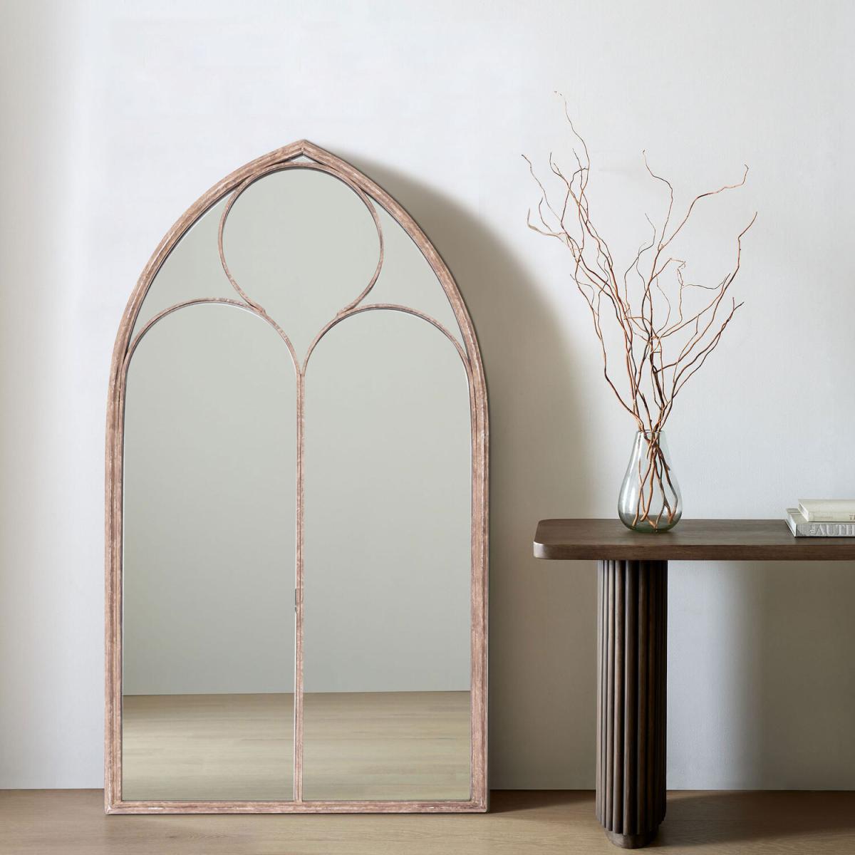 Distressed Vintage Gold Window Wall Mirror - Gold – image 4