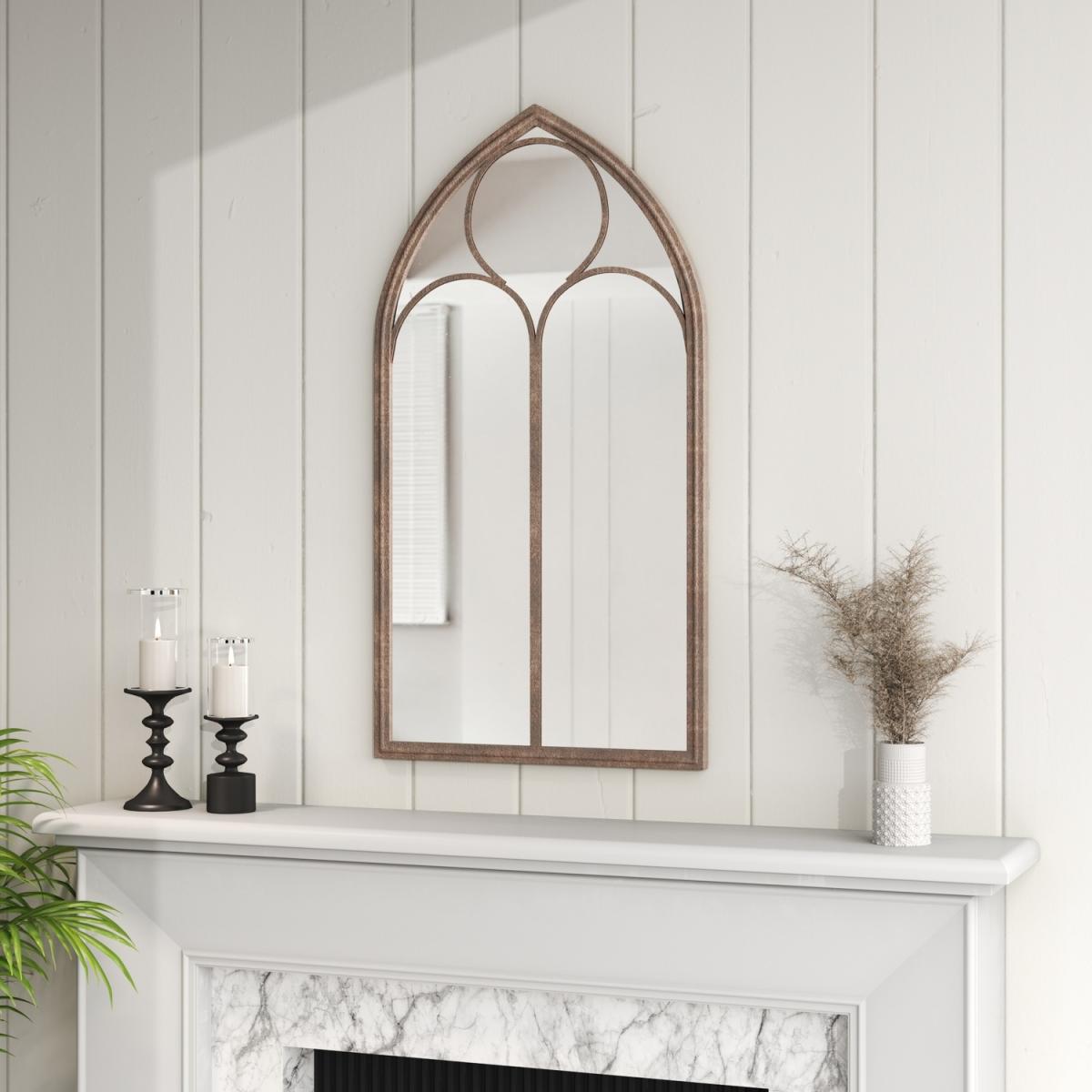 Distressed Vintage Gold Window Wall Mirror - Gold – image 5