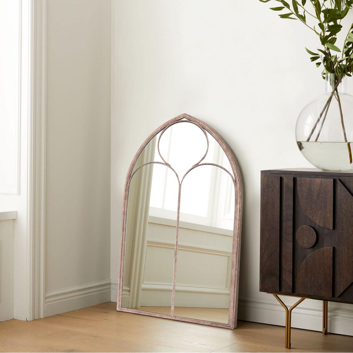Distressed Vintage Gold Window Wall Mirror - Gold – image 1