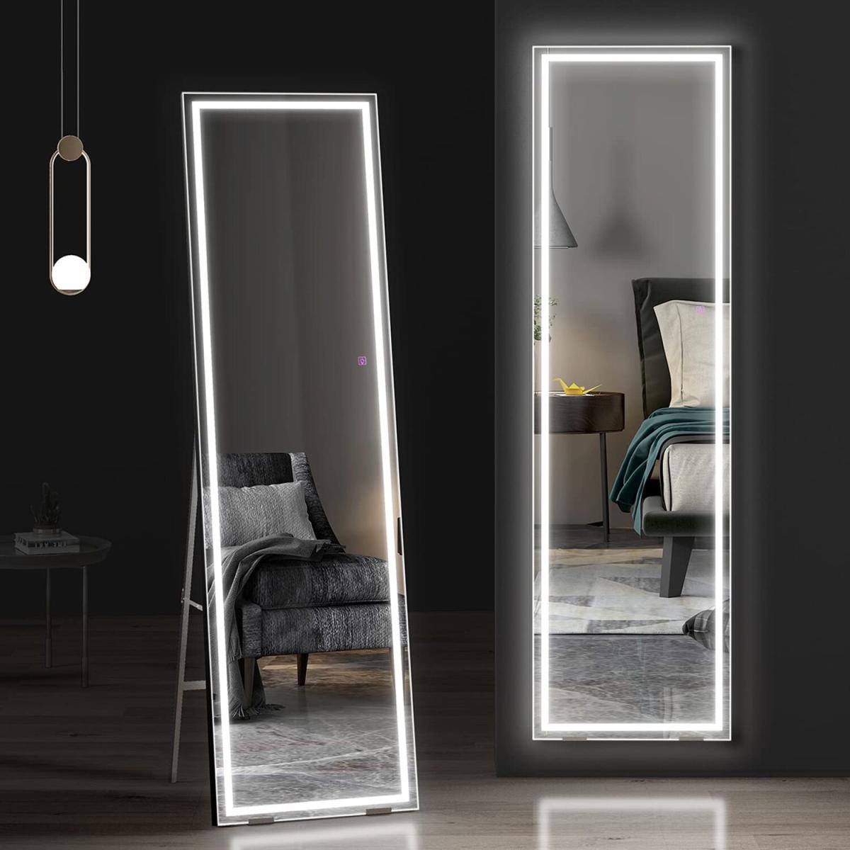 Full Size Body Mirror with Dimming and 3 Colour Lighting For Bedroom - 140*40cm