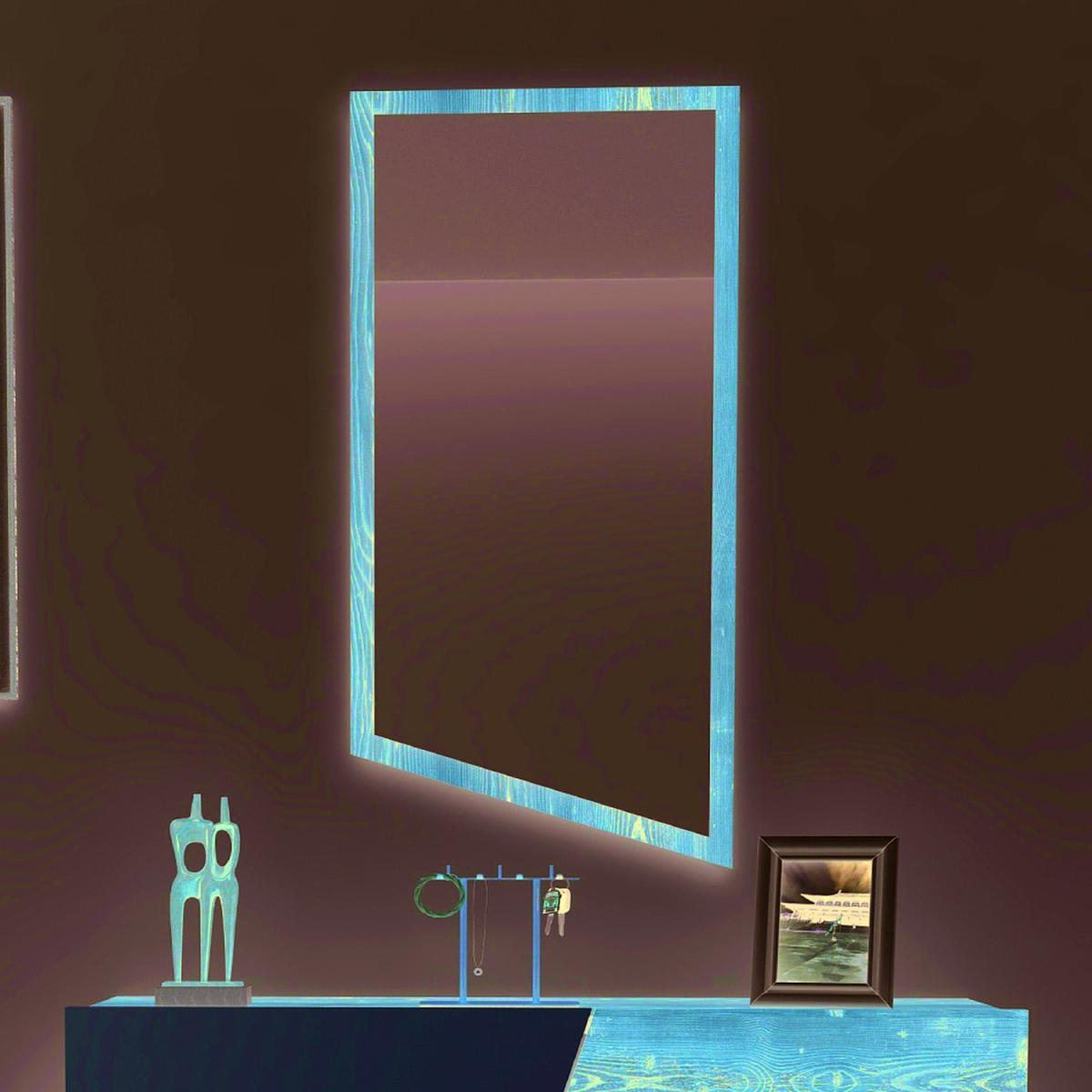 Curve Framed Mirror - Light Walnut – image 3