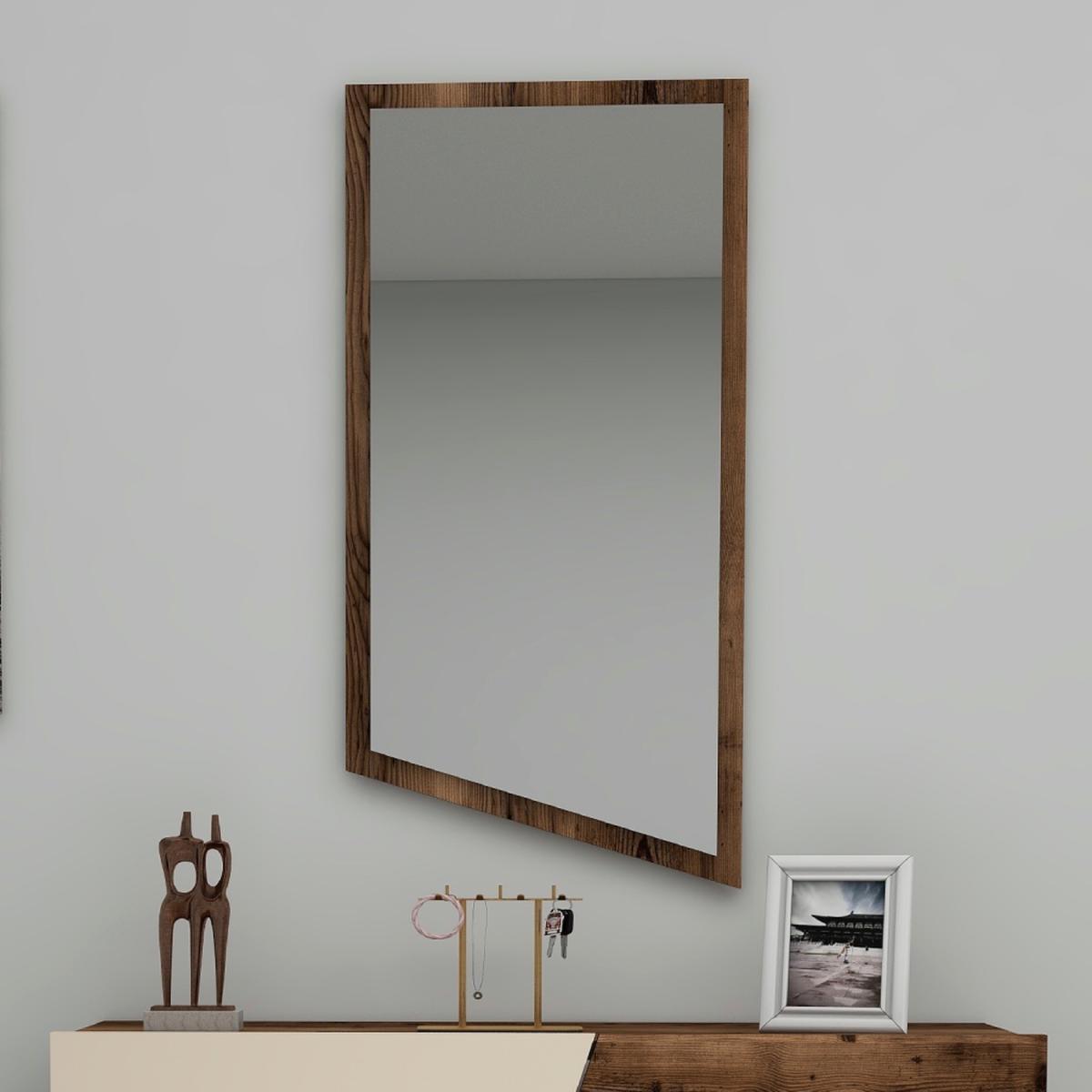Curve Framed Mirror - Light Walnut – image 5