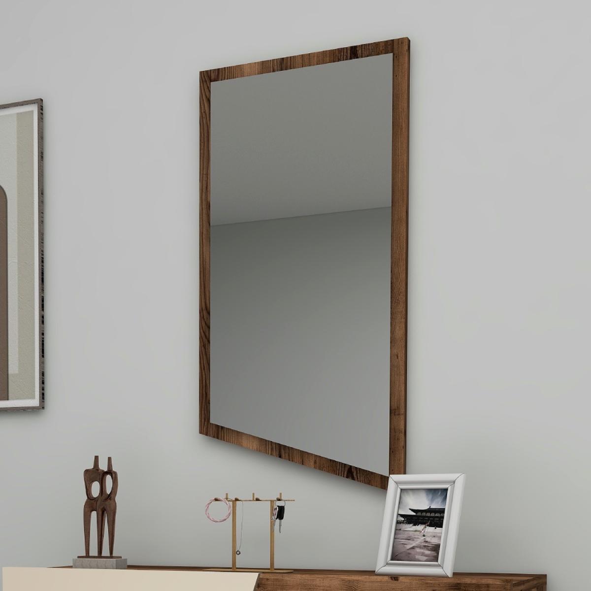Curve Framed Mirror - Light Walnut – image 6