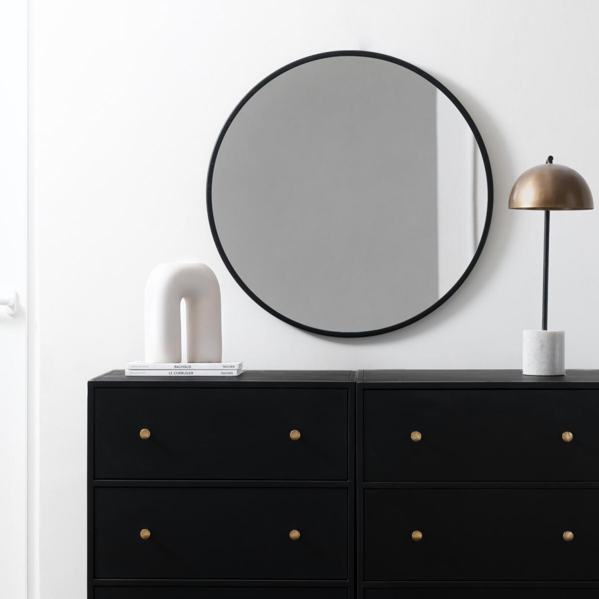 Tivoli Non Bevelled Round Mirror - Black – image 4