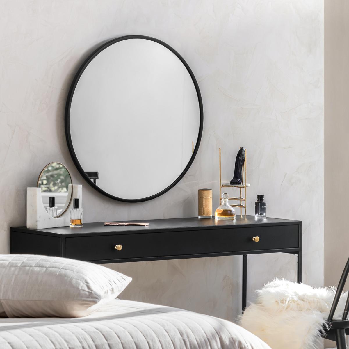 Tivoli Non Bevelled Round Mirror - Black – image 5