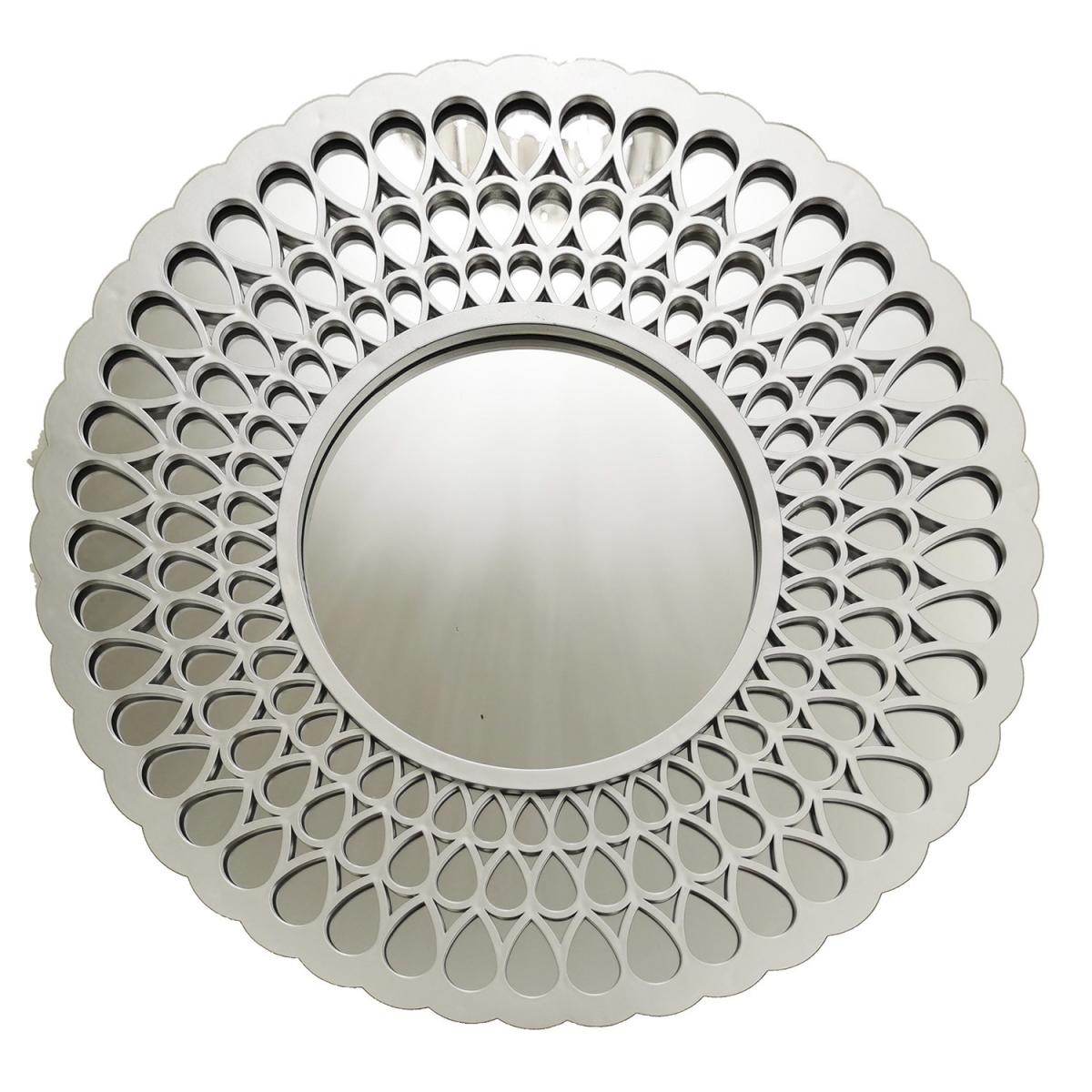 Silver Circle Droplet Pattern Mirror – image 2