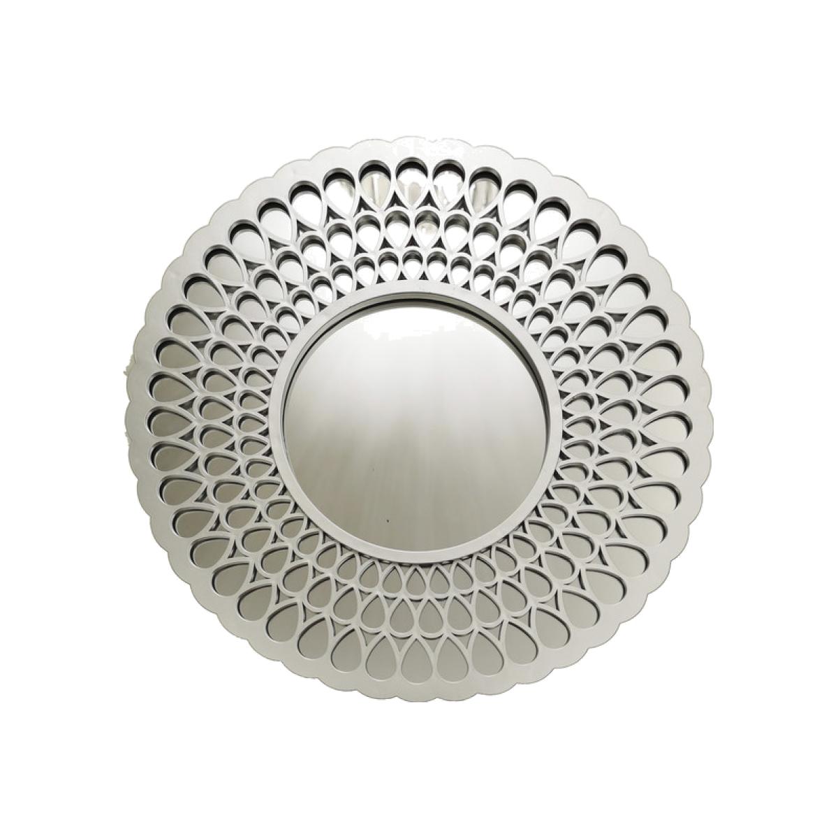 Silver Circle Droplet Pattern Mirror – image 1