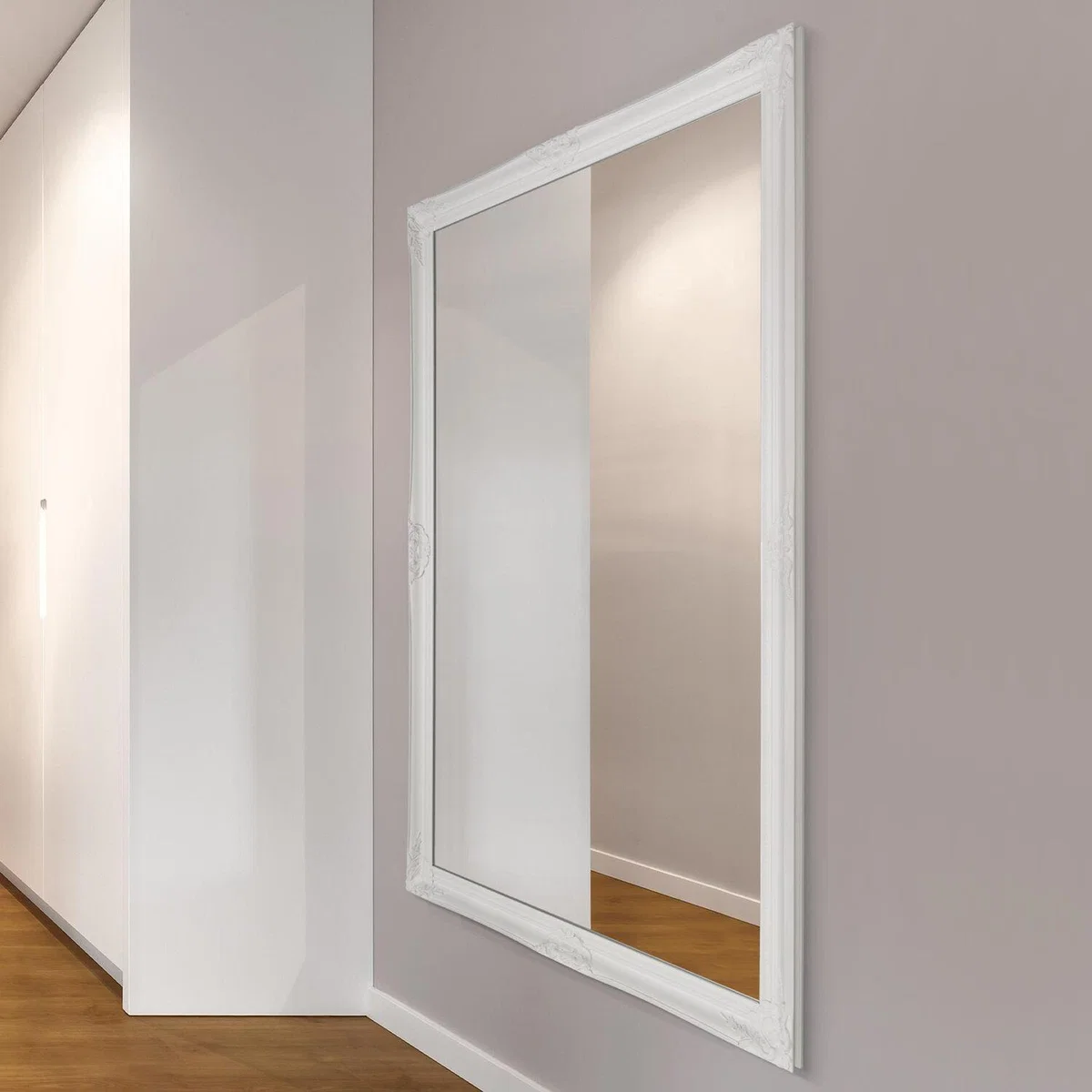Kingsbury Full Length White Classic Large Wall Mirror - White – image 1