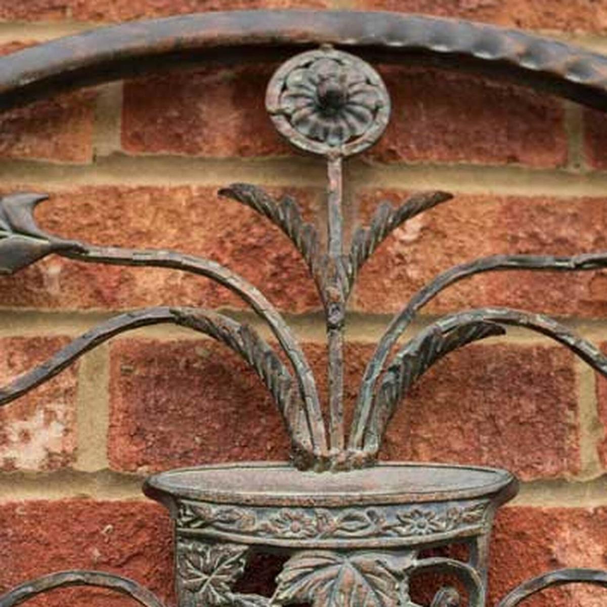 MirrorOutlet Dorset Rustic Scroll Large Garden Mirror - Bronze