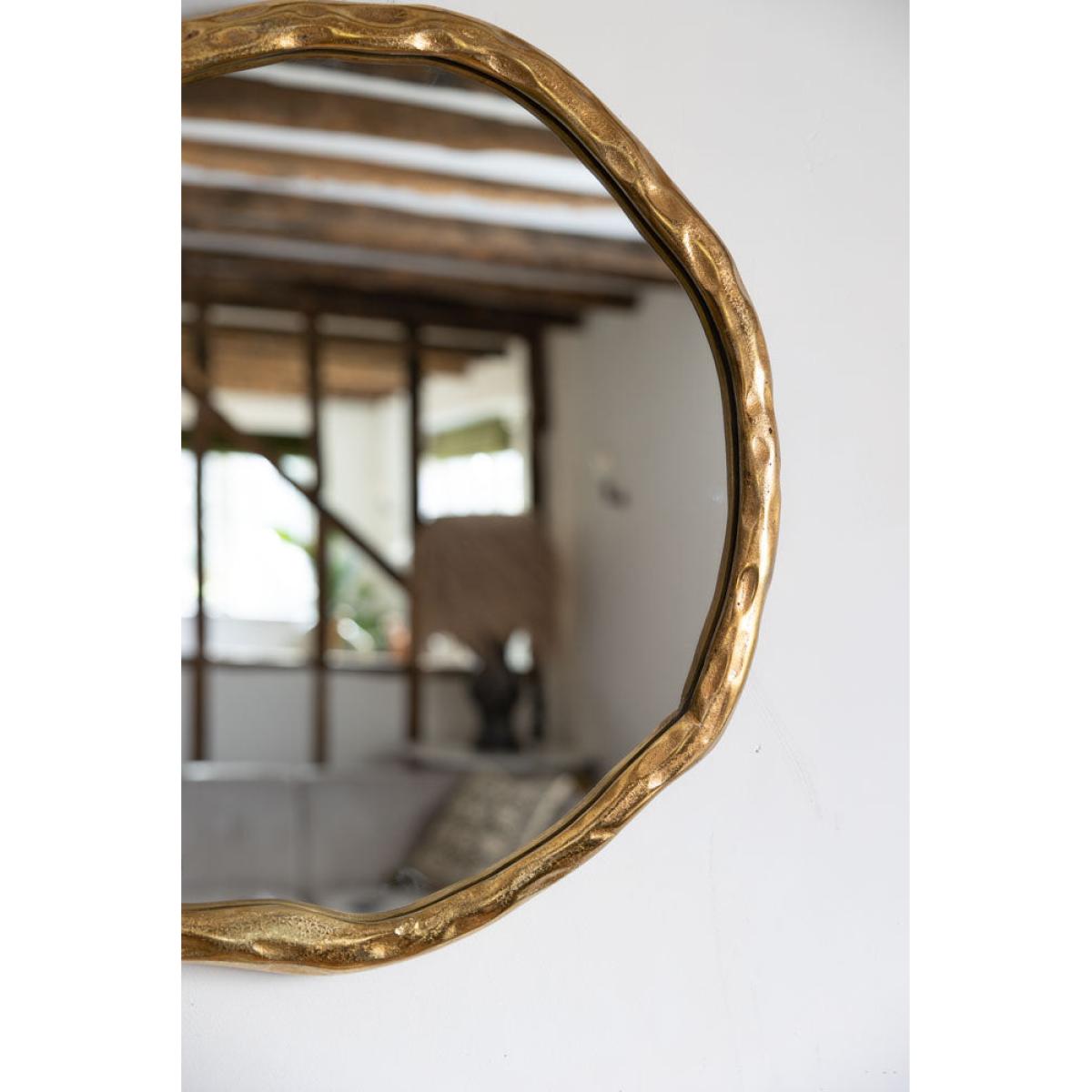 Organic Round Gold Wall Mirror – image 2
