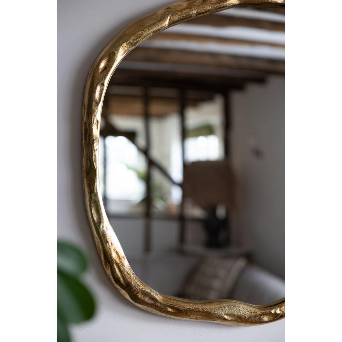 Organic Round Gold Wall Mirror – image 4