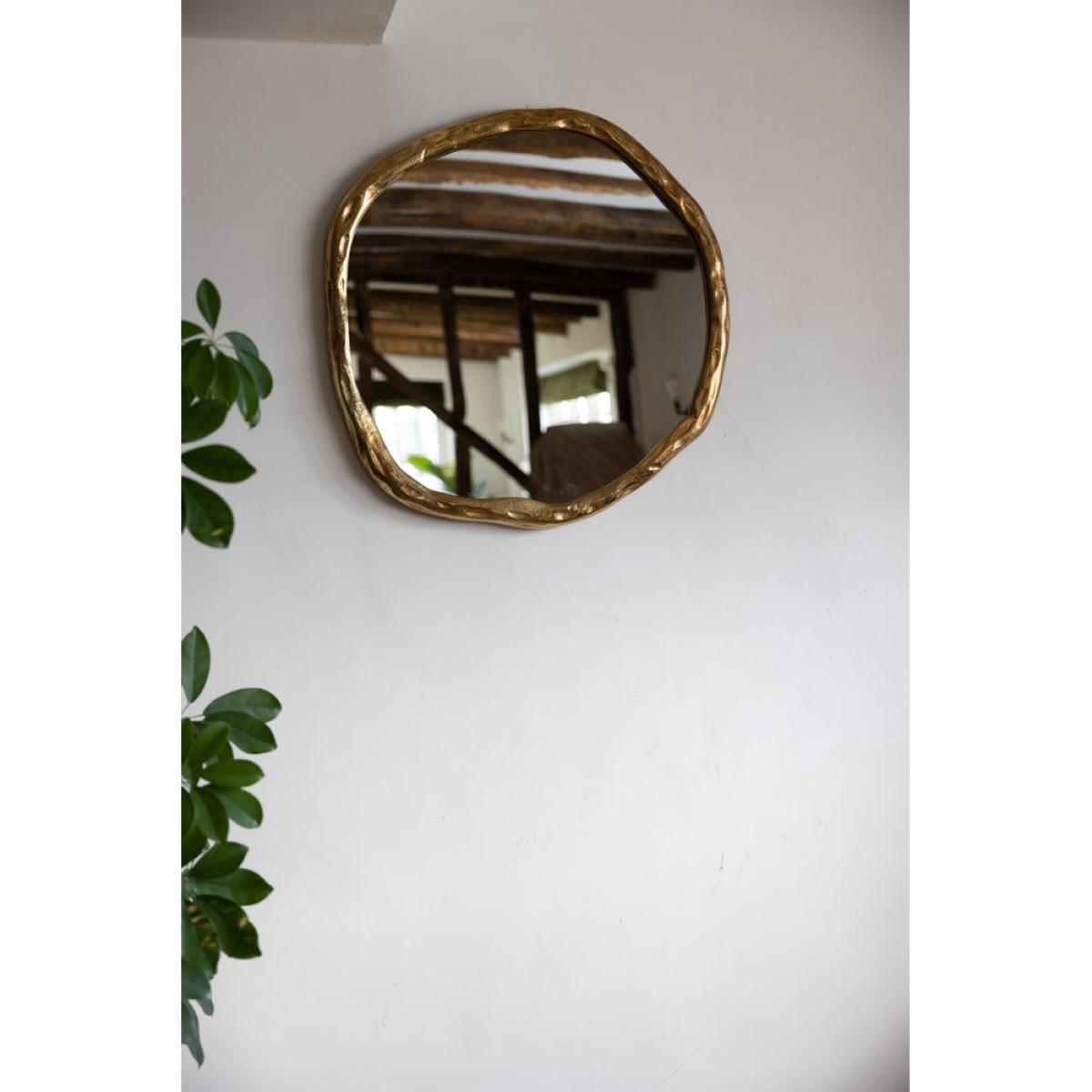 Organic Round Gold Wall Mirror – image 6