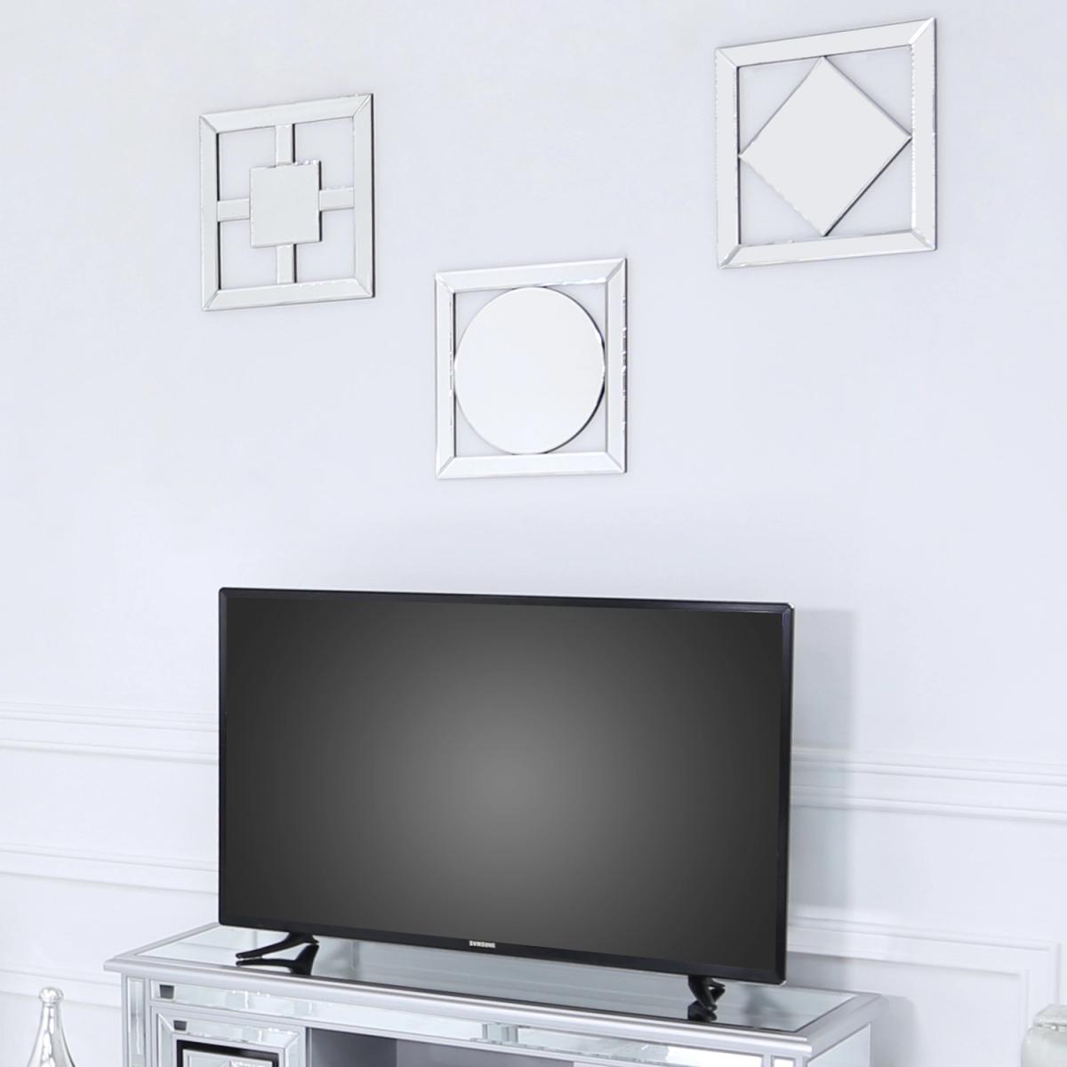 Art Deco Wall Mirror Circle - Silver – image 2