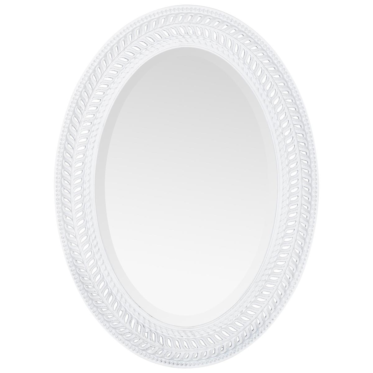 Laila Ornate White Oval Mirror – image 2
