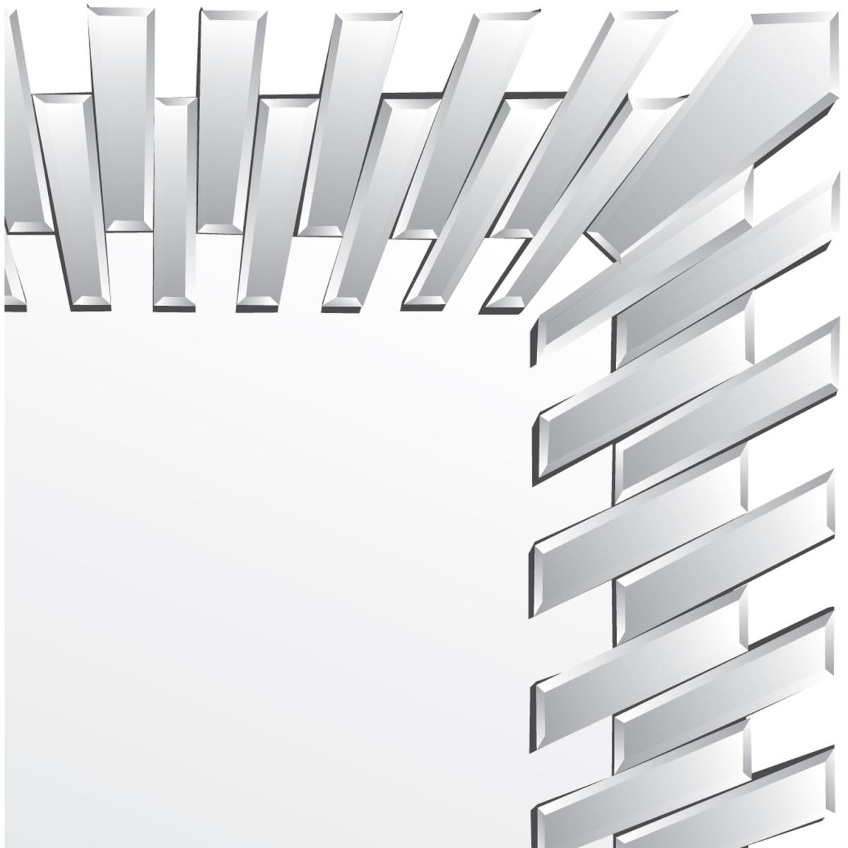 MirrorOutlet Sunburst All Glass Stylised Decorative Dress Mirror - Silver – image 2
