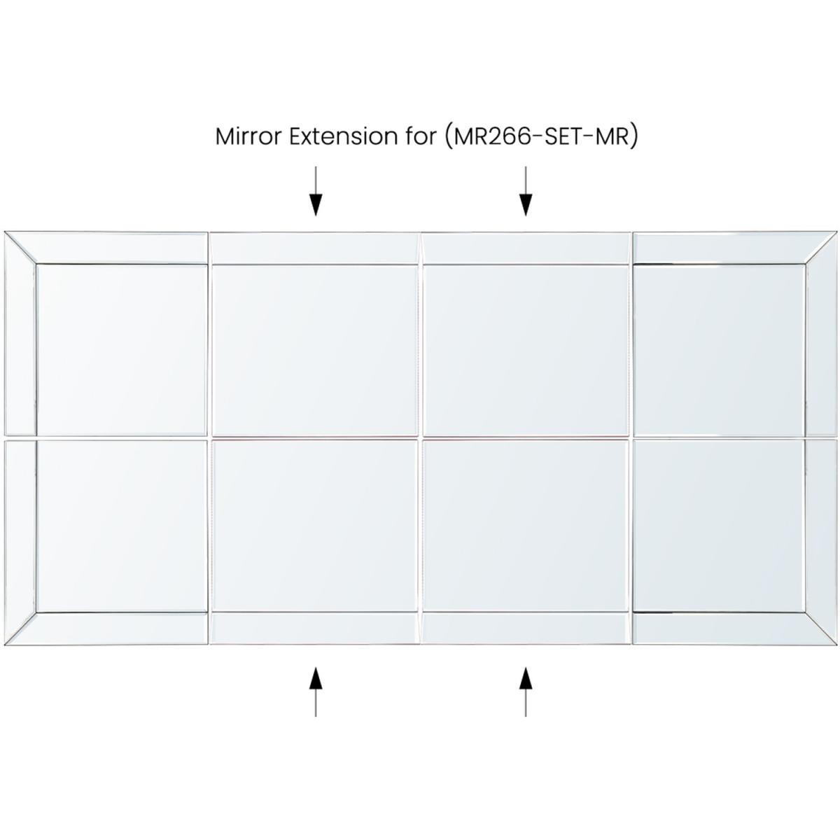 Risco Glass Framed Wall Mounted Mirror Set - Silver - Silver – image 3