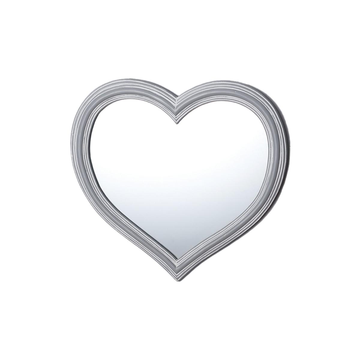 Chic Grey Framed Heart Mirror – image 2