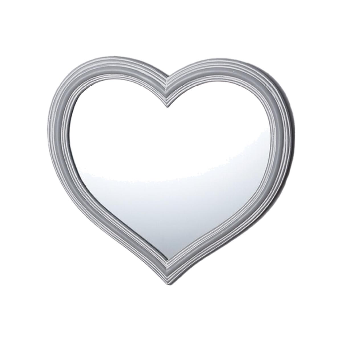 Chic Grey Framed Heart Mirror – image 1