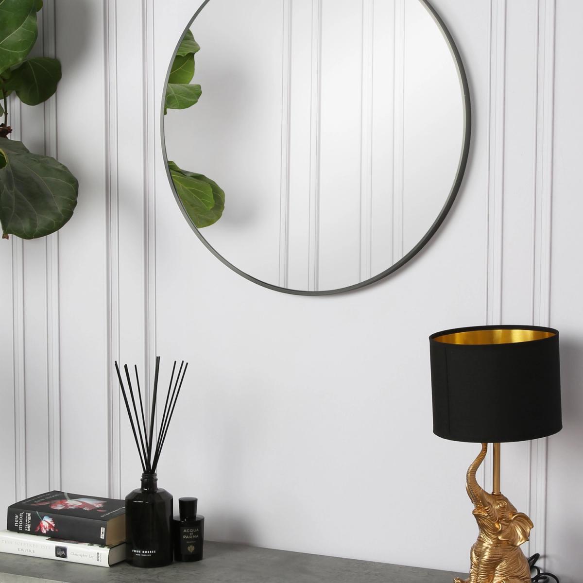 Toronto Round Accent Mirror - Black / 60cm – image 5