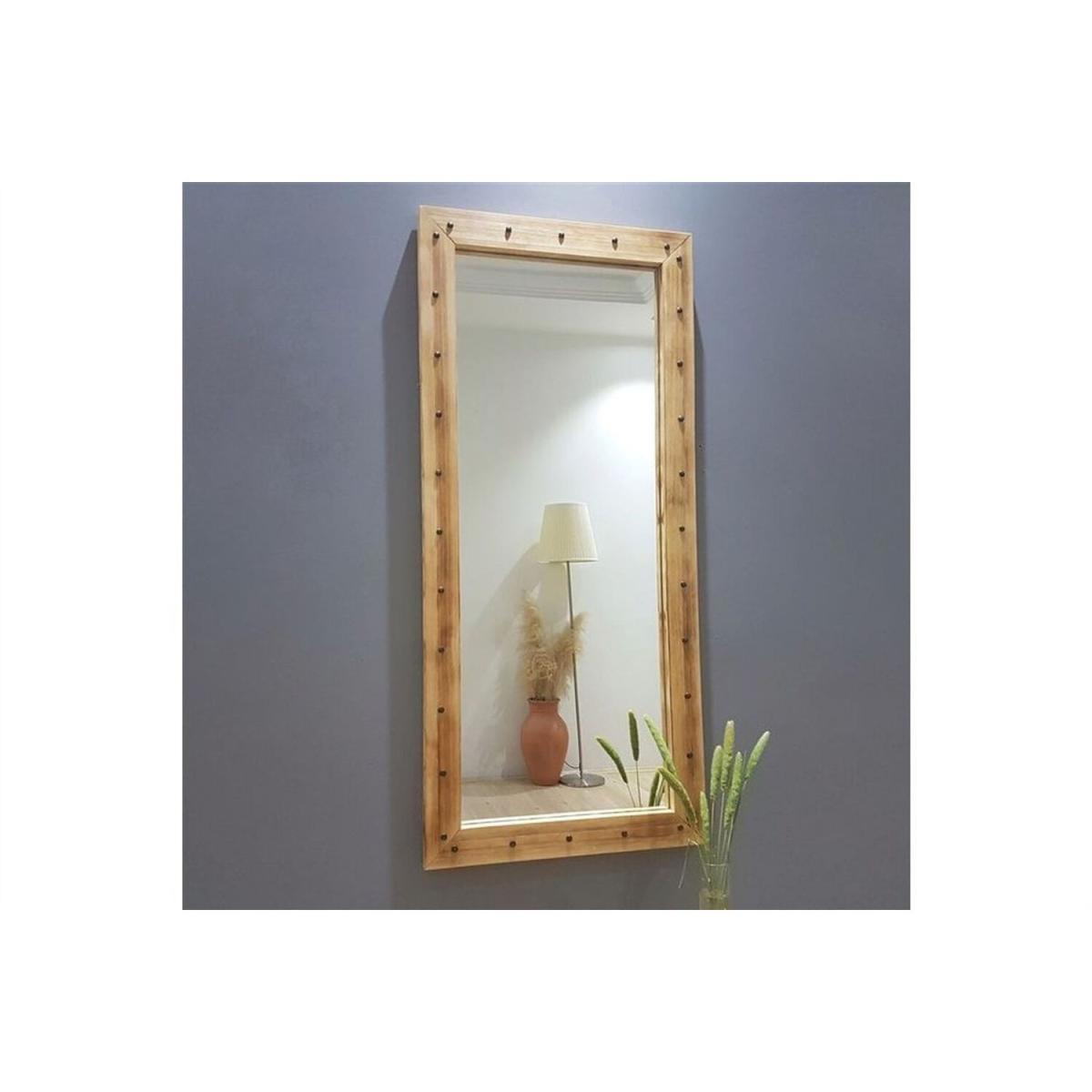 Natural Solid Wood Decorative Framed Wall Mirror - Natural & Mirror / 50cm – image 3