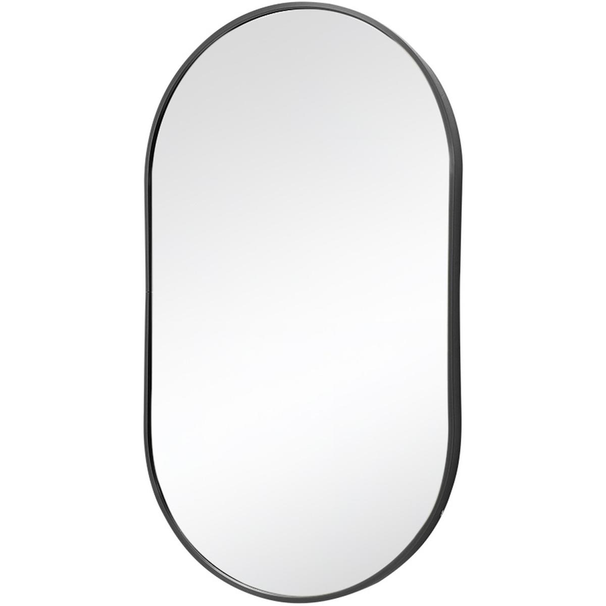 Modern Oval Metal Wall Mirror - Black – image 4