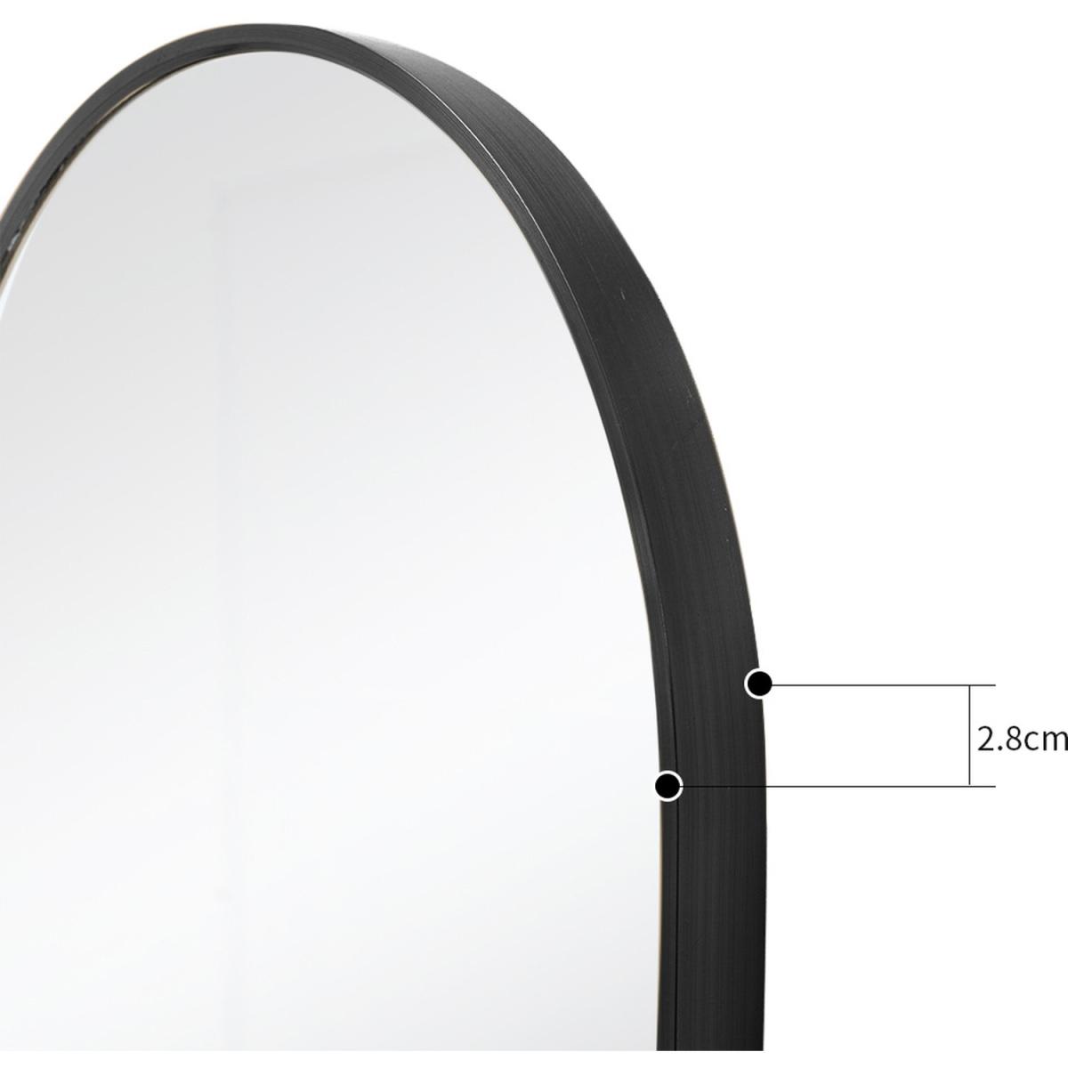 Modern Oval Metal Wall Mirror - Black – image 6