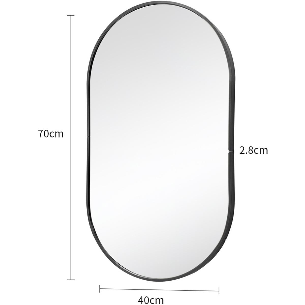 Modern Oval Metal Wall Mirror - Black – image 7