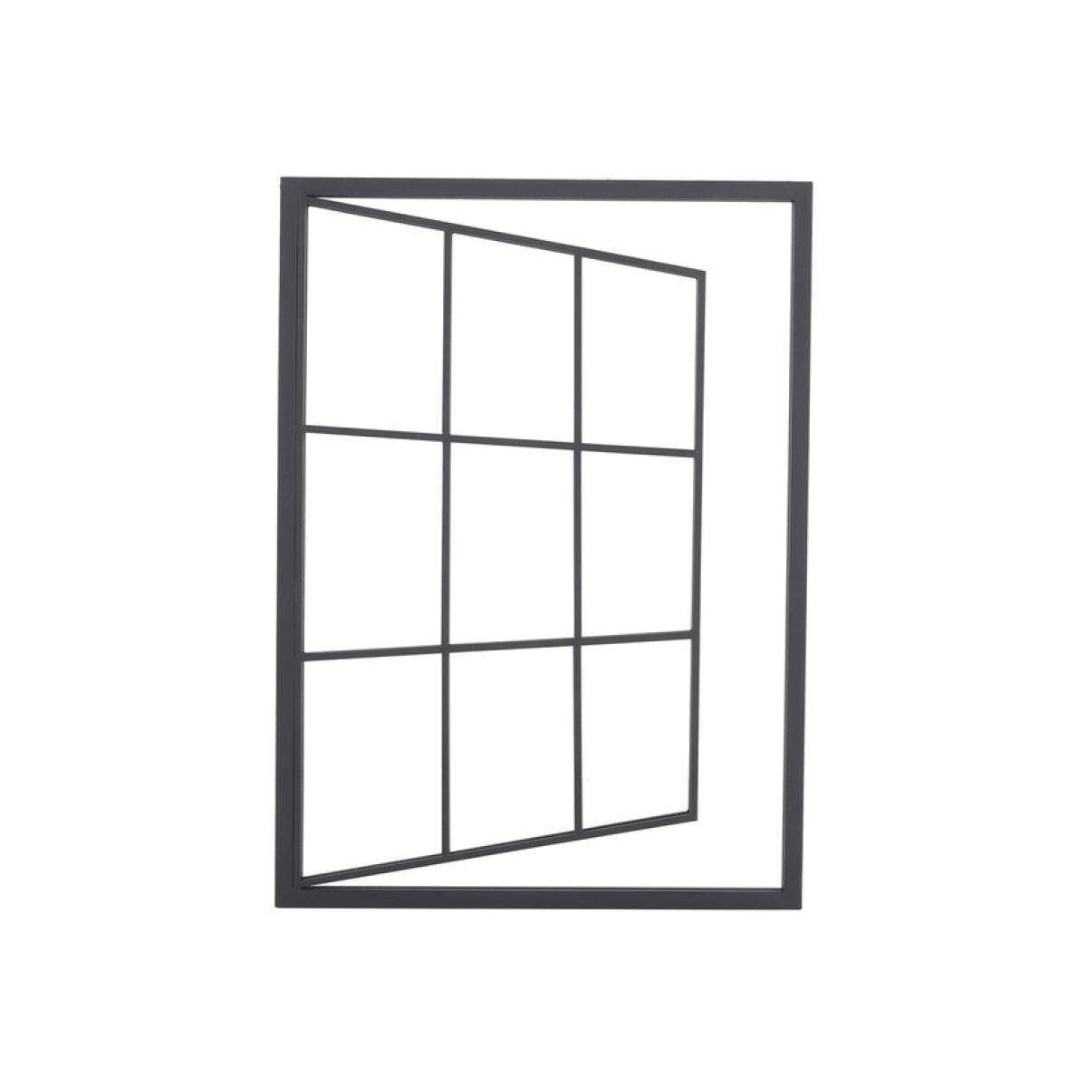 Antique Opend Window Wall Mirror Wall Mounted Home Decor Complanate Black Frame - Black – image 1